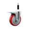 Service Caster 5'' Red Poly Swivel 7/8'' Expanding Stem Caster Total Lock Brake SCC-EXTTL20S514-PPUB-RED-78 - alternate 1